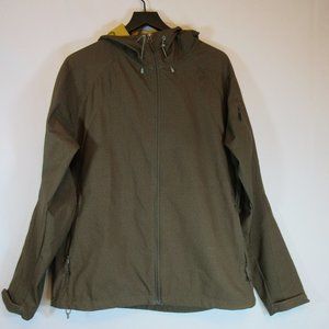 REI Brown Softshell Zip Up Hooded Jacket Coat Men's Large